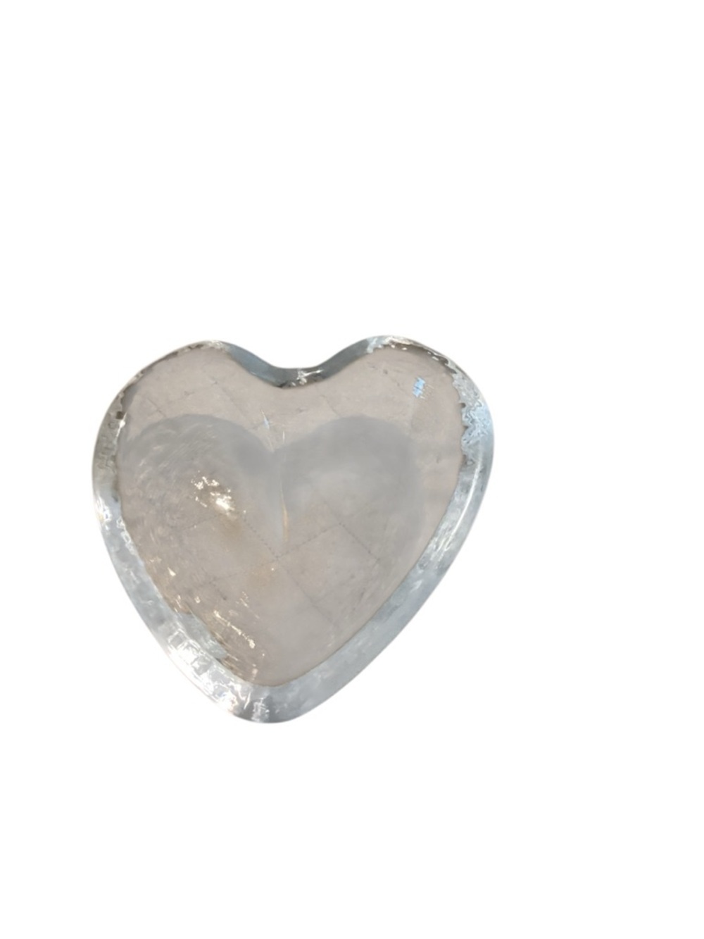 Simon Pearce Clear Heart-Shaped Hammered Glass Dish